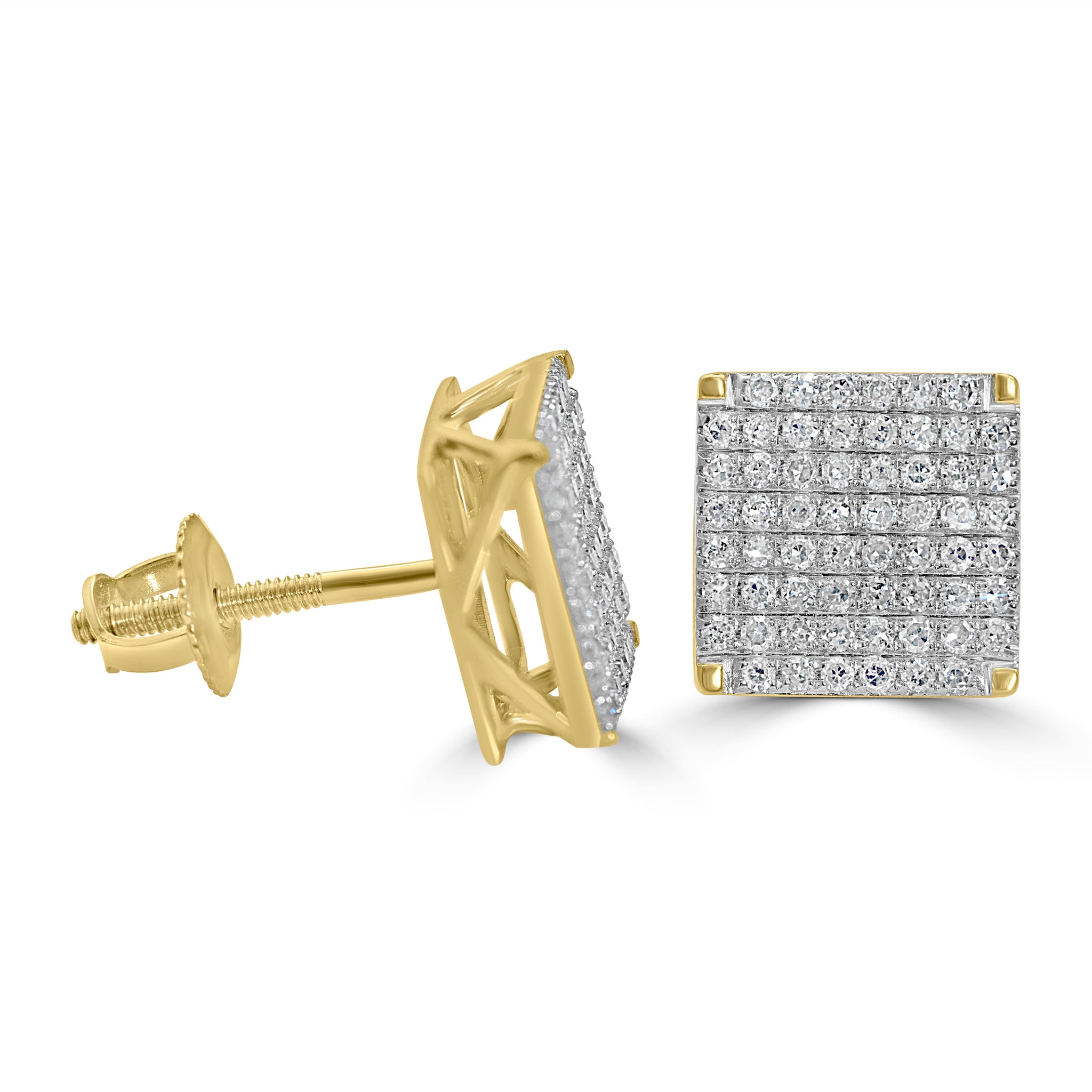 14k Square Diamond Earrings – Elizabeth & Co. NYC