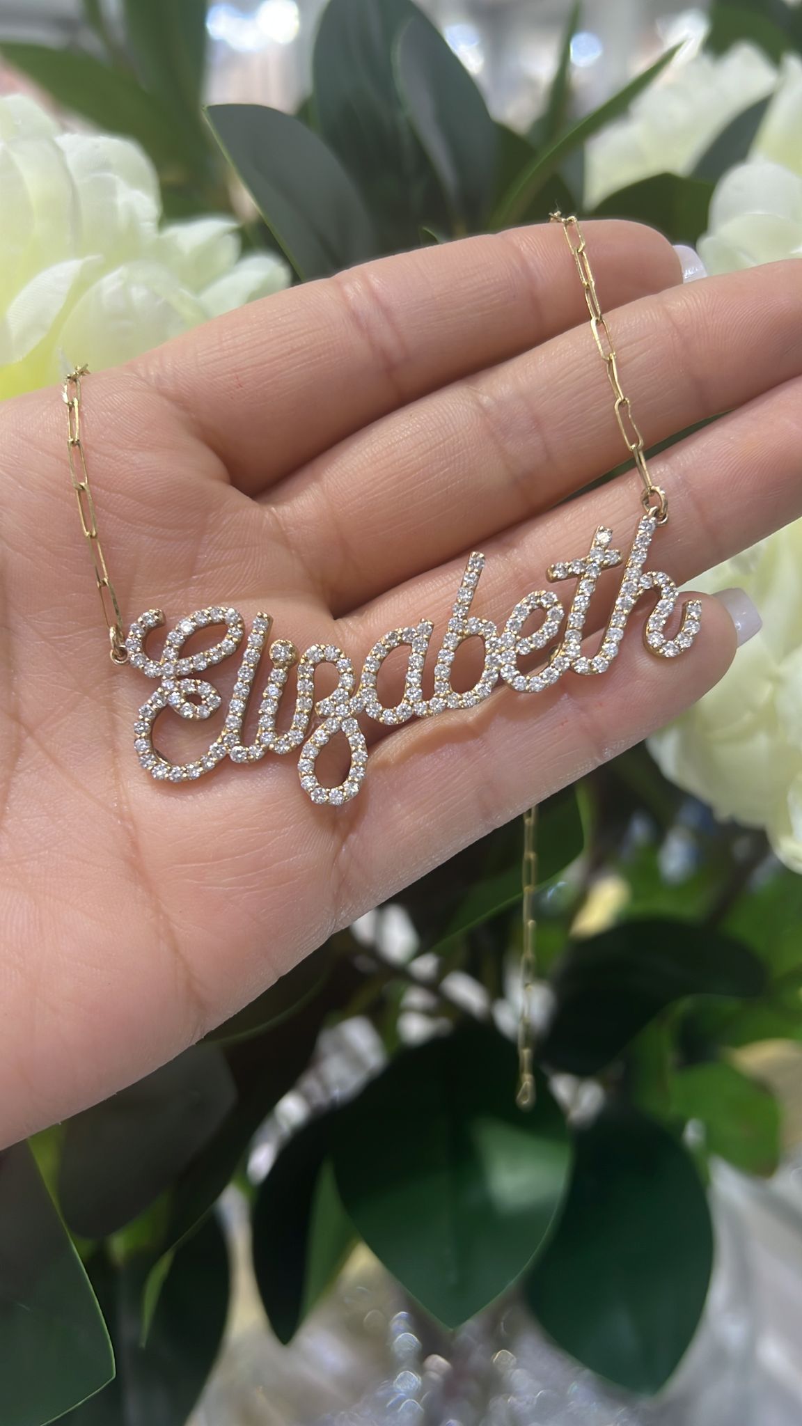 Elizabeth name necklace discount